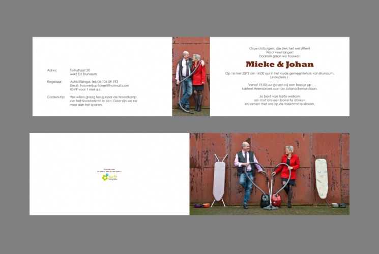 Uitnodiging huwelijk Johan & Mieke